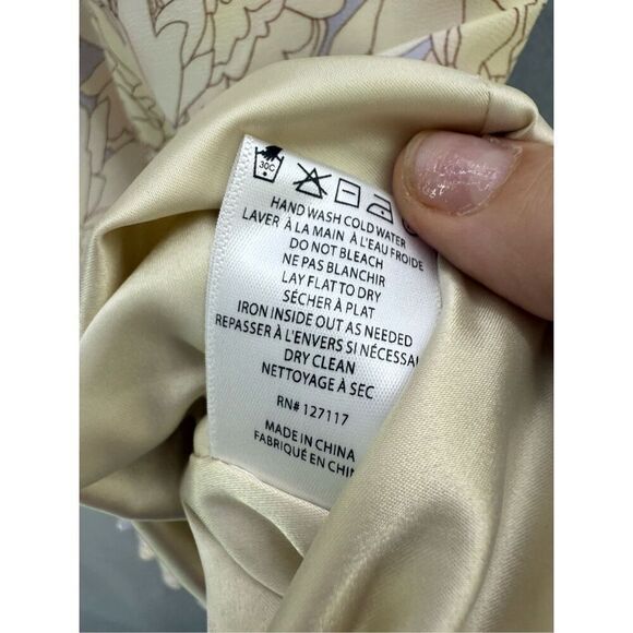 Belle Bagley Mischka Womens Cream Lilac Floral Halter Hi-Low Maxi Dress Size 6 - Picture 8 of 14